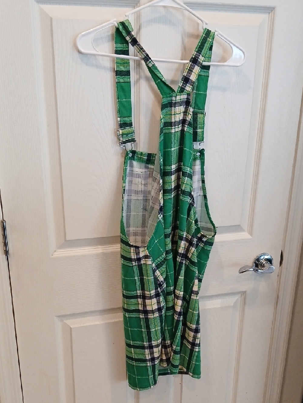 Green Plaid Suspender Skirt - Picture 3 of 5